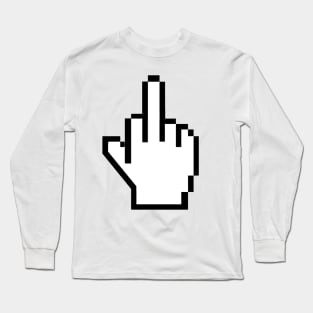 8 Bit Middle Finger Long Sleeve T-Shirt